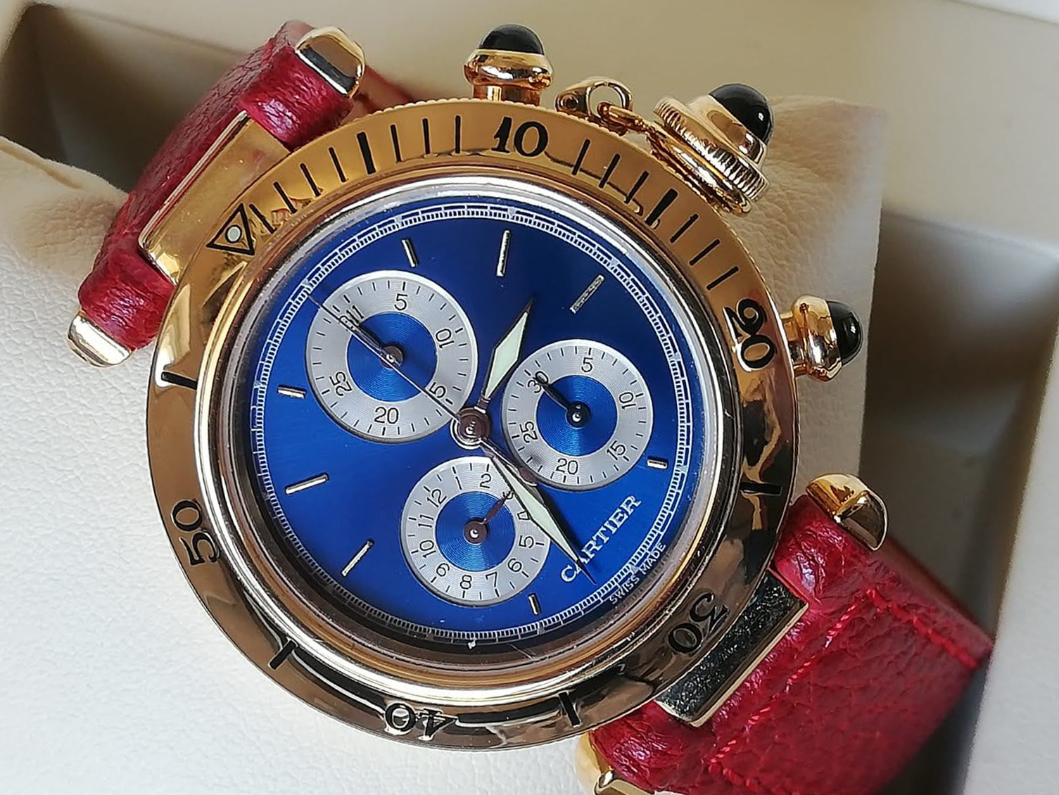 1 Cartier Pasha 35mm Chronograph 18K Yellow Gold Quartz Woman Watch 1 Cartier Pasha 35mm Chronograph 18K Yellow Gold Quartz Woman Watch