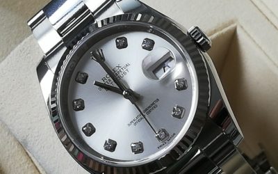 pravé hodinky, ocelový model Datejust s bílým ciferníkem