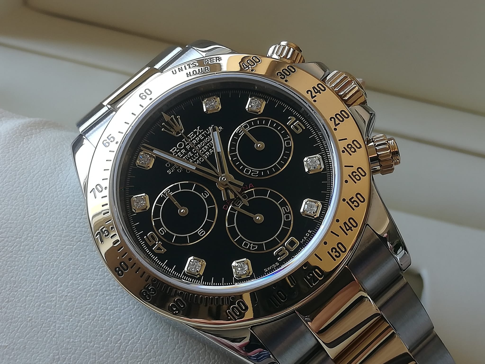Rolex Daytona Cosmograph Steel & Gold, Diamonds Dial 40mm
