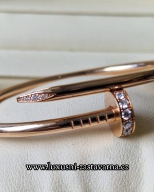 Cartier Rose Gold Diamond Juste Un Clou Bracelet Size 15