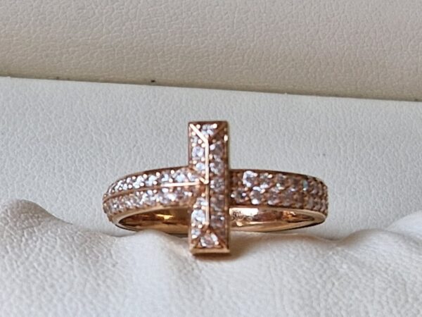 Tiffany T T1 Ring In Rose Gold With Diamonds 0,54ct